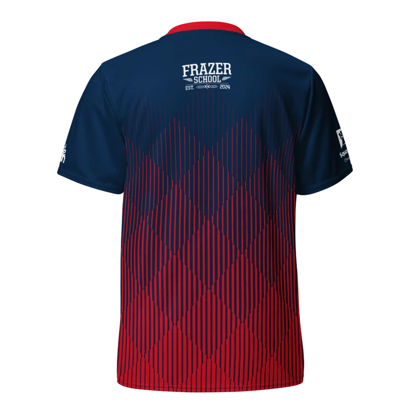 Standard Blue-Red Frazer jersey back with no personalized name